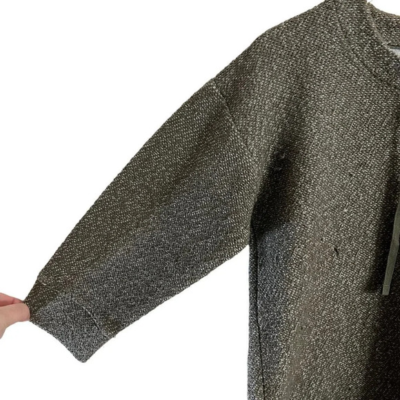 Lands End Dark Olive Green Knit Top Size Small Grommet Lace Up Chest Pullover - Picture 4 of 9